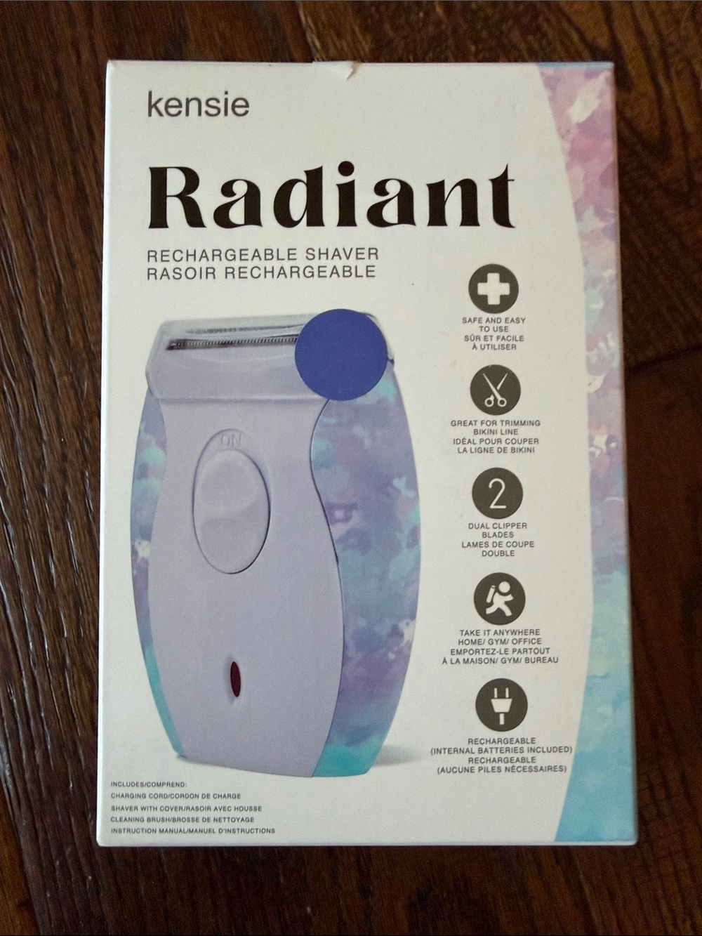 NWT kensie Lavender and Teal Marble Rechargeable Shaver